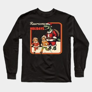 Dinosaur  Santa Claus Long Sleeve T-Shirt